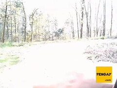 Portuguese Wolf Disrobes and Displays His Hefty Prick