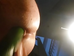 Natural Dildo and Gaping Ass