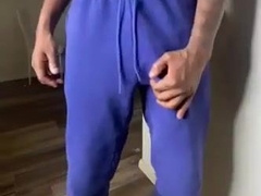 WHAT A FUCK-STICK!! STRUNG UP MAN UNDRESSES AND BLOWS A LOAD!!