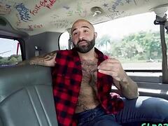 Str8 BBC stud barebacks hairy ass hunk in the van 4 money