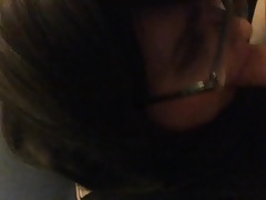 Sissy sucking a hard cock