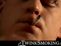 Stroking fat dick in a smokey room by attractive Keith Ledger