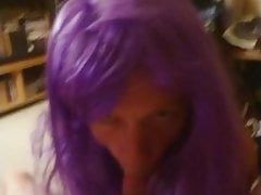 Crossdresser sucks a juicy cock