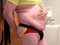 Anal masturbation, fat gay, piss fetish