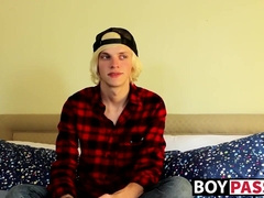 Thick twink cock ends up getting attention after interview