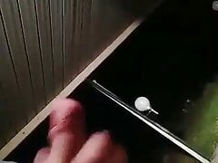 Cumming outside at night