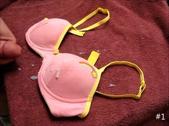 Neighbor girl`s rainbow bra