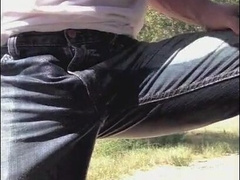 Dousing and fapping off at a highway rest sphere