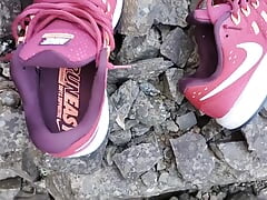 Cumming three times on my wife's Nike sneaker