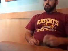 Bearded Bro Public Jerk Off in A Coffee Shop 6