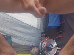 On vacation in the tent horny squirt, hot orgasm
