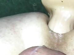 Caged sissy anal orgasm
