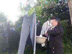 Laundry pickup in aviator gear