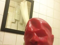 play in red gimp mask