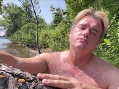 dom rod enjoys a naked lake day