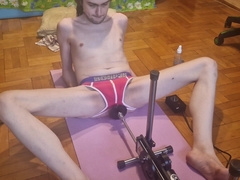 Homo have assfucking fuck-a-thon with porking machine