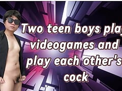 Two teenage boys play videogames and includes playing and sucking each other's cock until it became part of their routine