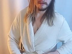 Horny long haired dutch guy shoots huge load