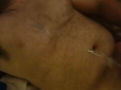 Covering my chest with cum, Savath