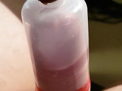 Milking myself dry with home made Blowjob machine
