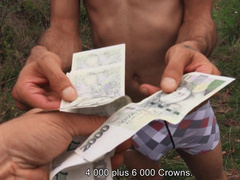 Tanned amateur lover enjoys cash for sex while being taped in hot POV