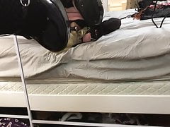 Sissy Self Facial Gagged Blindfold Cock Slut