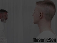 Sexy apprentice had his face cummed by DILF Master Weston