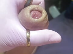 Gloves latex cum 4k masturbation close