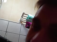 Deep throat with dildo