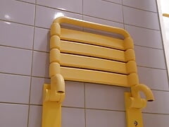 Pissing in the shower in the swimming pool