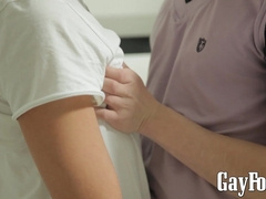 Hairy twink passionately drills his bottom mate from behind