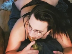 POINT OF VIEW Punk femboy inhales your jizz-shotgun and gets facial cumshot