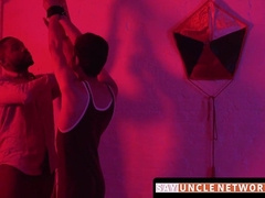 SayUncleNetwork.com - Huge ebony cock bare pounds young man's ass doggy style