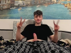 Ultra-Cute youngster jacking off a phat penis