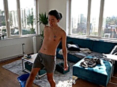 Outside, naked male, wank