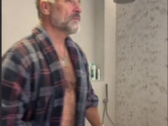 Dad douche time. Empting my sack for my men. Spunk shot and a supreme jerk.