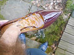 Piss in wifes red patent stiletto high heel