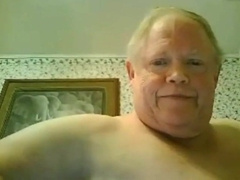 fat grandpa jerking off on the bed 4