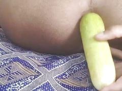 Indian gay boy's midnight sex with juicy cucumber