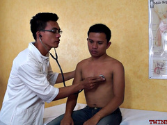 Gay asian patient gets anal drilled by doc