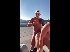 Muscle anal on the roof house