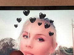 Cum tribute on blonde cutie