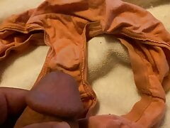 SEVEN excited spurts of cum on stepdaughter's panties