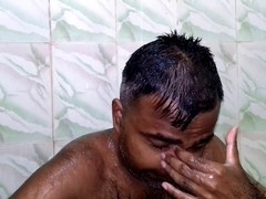 Bangladeshi stud Mayanmandev showcases his massive gay cock in a steamy shower
