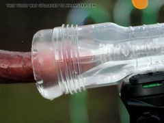 Kummwithm3 draining my raw slimy beef whistle outdoors.