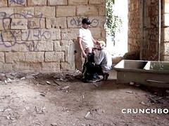 Straight boy fucked by latino twink in exhib outdoor