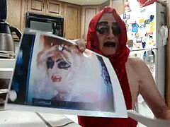 stunning red masked backless gown for Lynda slutbabe