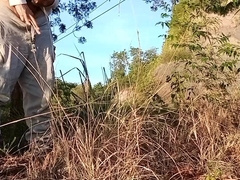 Outdoor exhibition on the side of the road