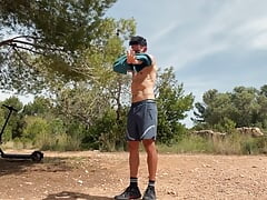 Naked Challenge Ends in Public Masturbation