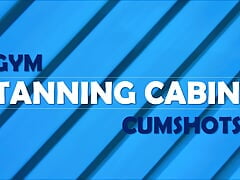 GYM TANNING CABIN CUMSHOTS PART 1